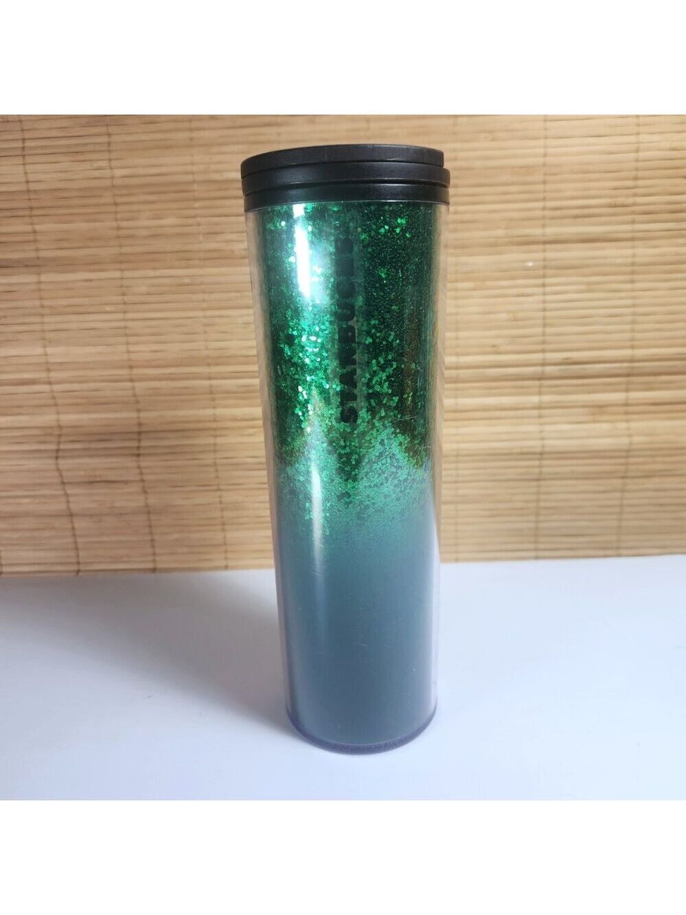 Starbucks Glitter Tumbler • 16 oz • Green Gradient • Double Wall Cup